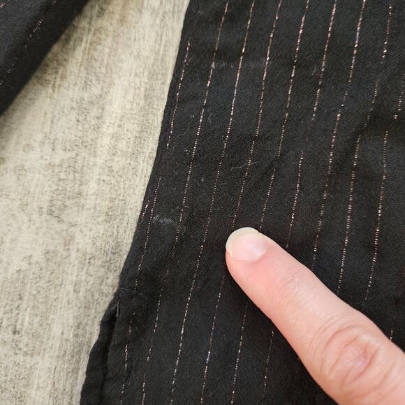 Johnny Was Workshop Rona Victorian Embroidered Blouse Womens S Black Metallic - Picture 11 of 16